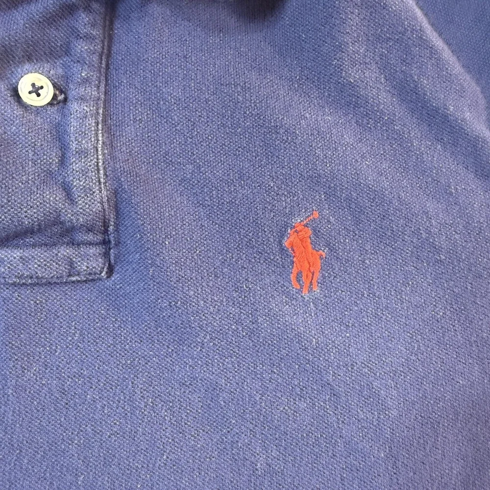 Polo Ralph Lauren Polo Shirt Quiet Luxury Mens S Blue Red Border Trim Streetwear